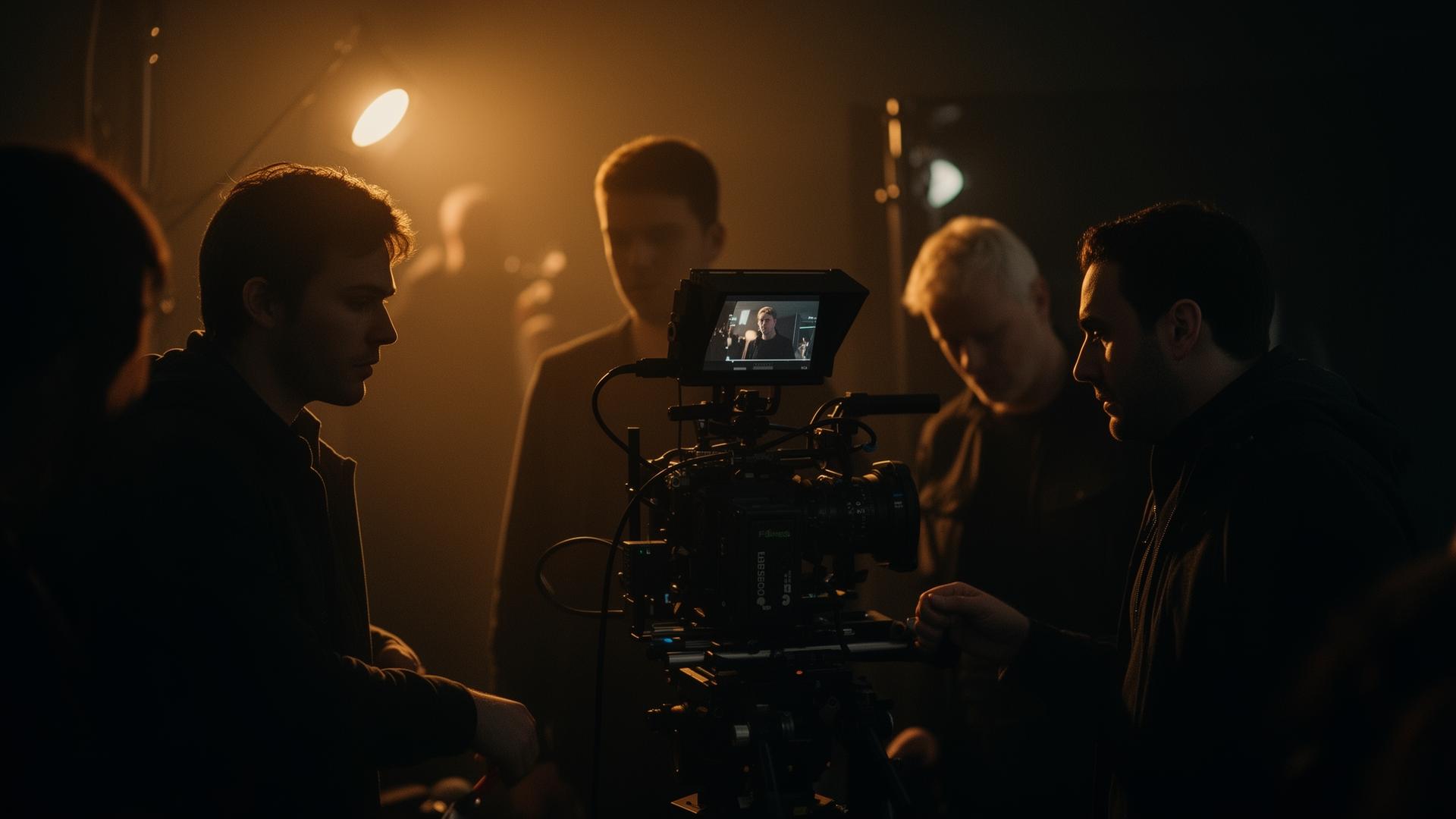 Cinematic film production scene